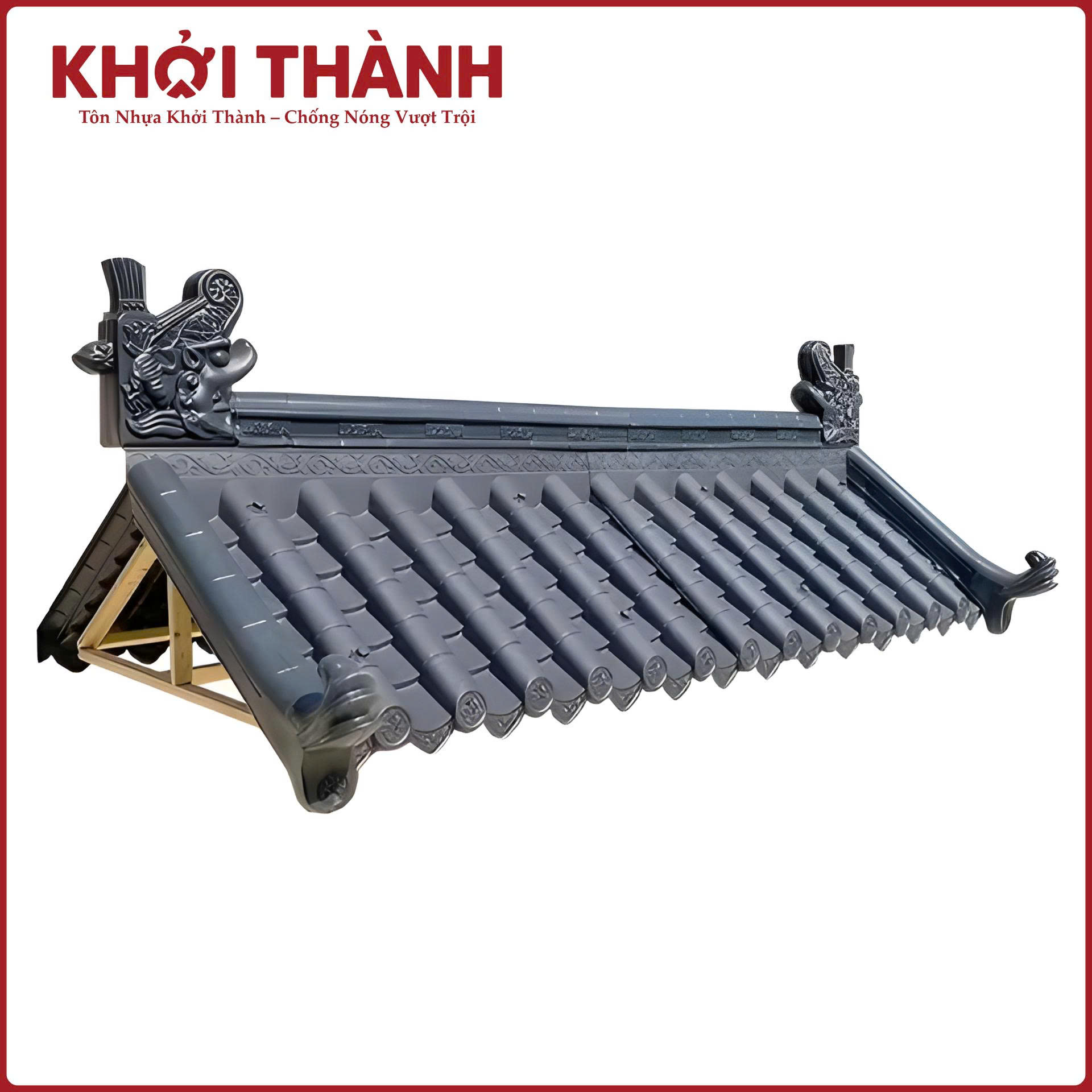 Mẫu ngói âm dương màu ghi