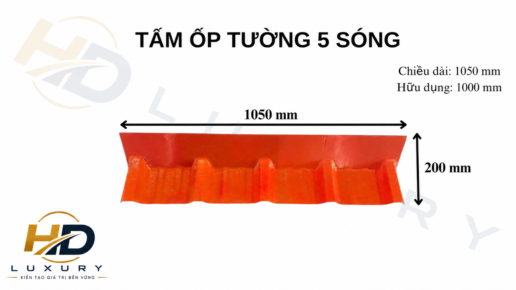 Tấm ốp tường 5 sóng HD Luxury